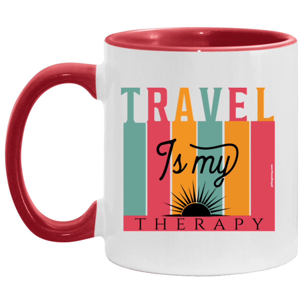 Travel is my therapy Accent Mug